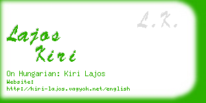 lajos kiri business card